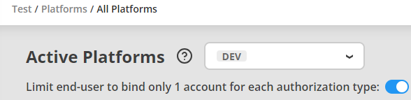 Auth limit toggle