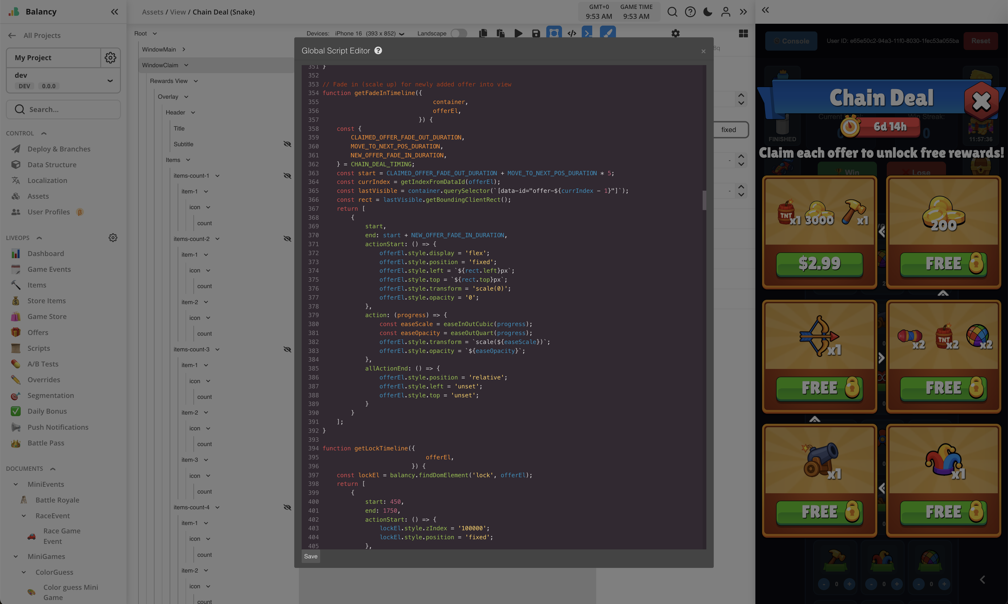 Chain Deal (Snake) Script