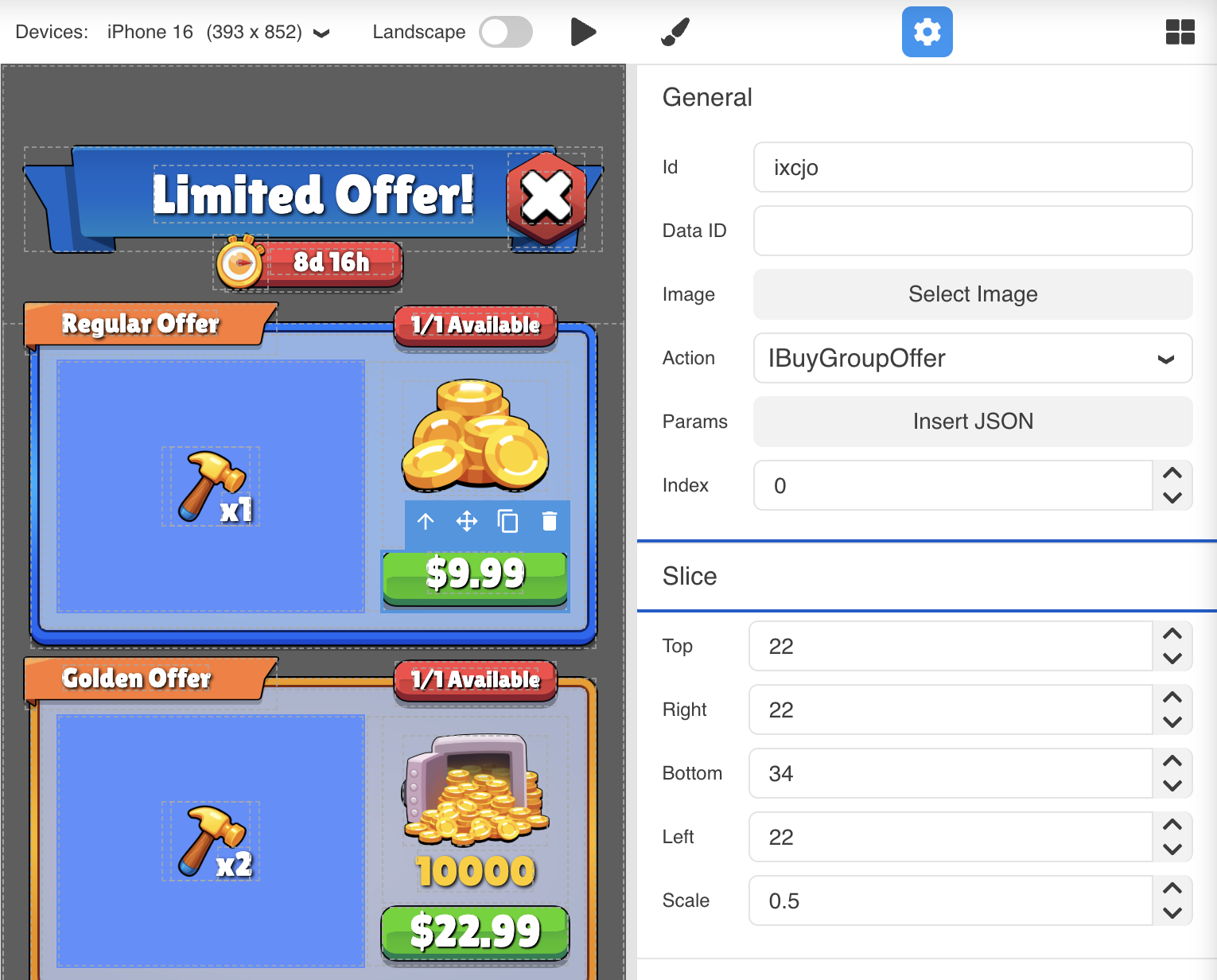 UI Builder main layout