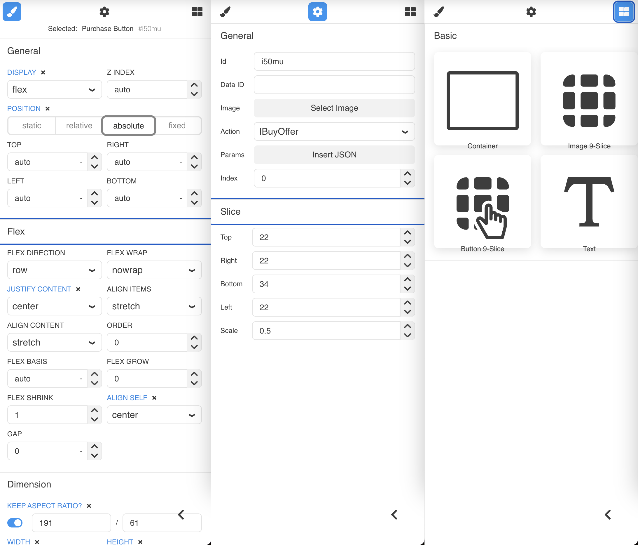 UI Builder main layout